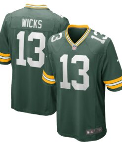 Men's Green Bay Packers Dontayvion Wicks Green Game Jersey JS1601 nicesnker