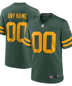 Men's Green Bay Packers Green Alternate Custom Jersey JS8791 nicesnker