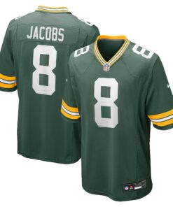 Men's Green Bay Packers Josh Jacobs Green Team Game Jersey JS5245 nicesnker