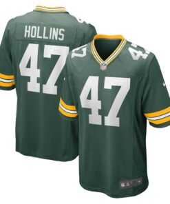 Men's Green Bay Packers Justin Hollins Green Home Game Player Jersey JS4155 nicesnker