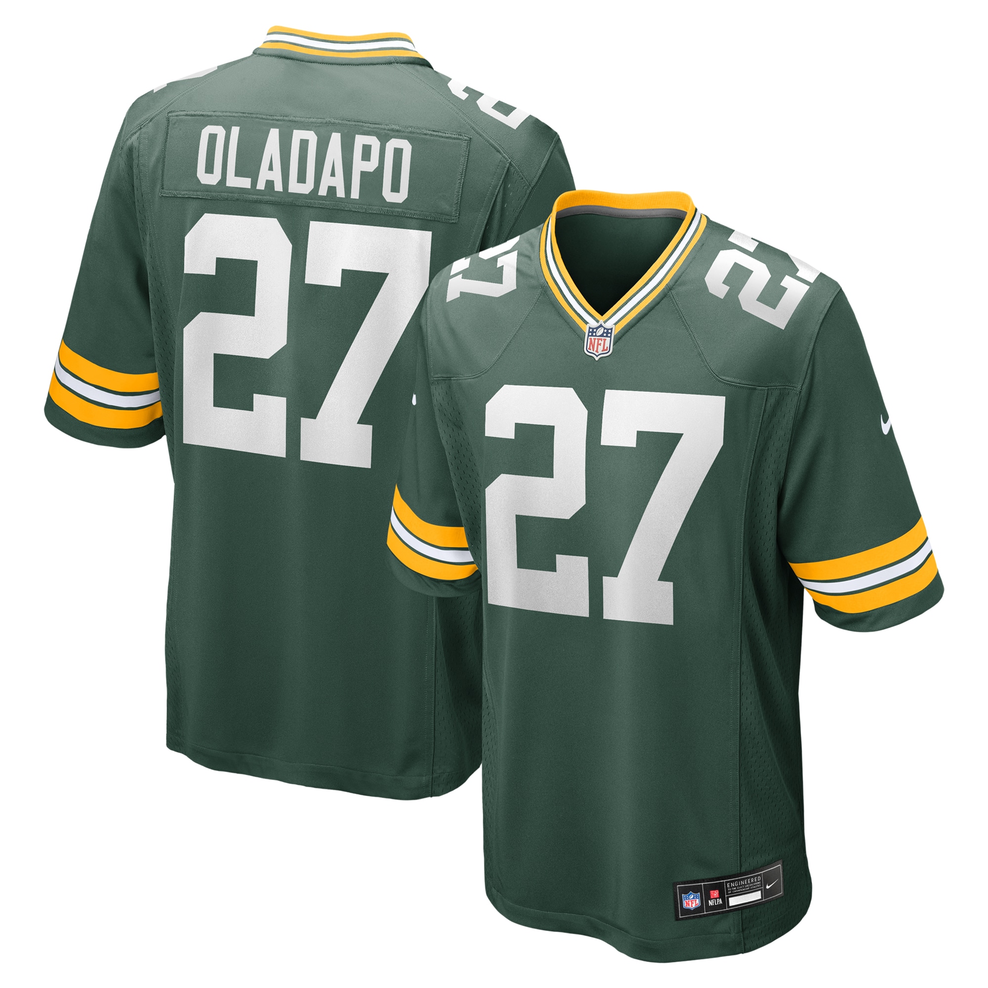 Men's Green Bay Packers Kitan Oladapo Green Game Jersey JS5556 nicesnker