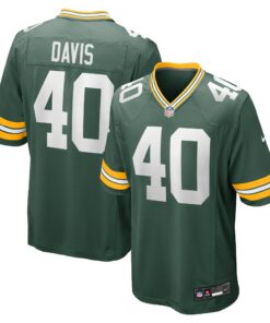 Men's Green Bay Packers LJ Davis Green Game Jersey JS6337 nicesnker