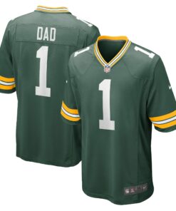 Men's Green Bay Packers Number 1 Dad Green Game Jersey JS5044 nicesnker