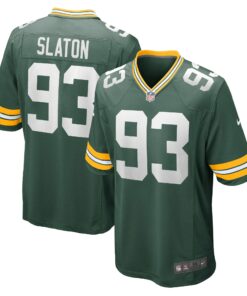 Men's Green Bay Packers T.J. Slaton Green Game Jersey JS9040 nicesnker