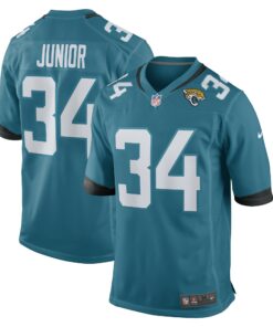 Men's Gregory Junior Jacksonville Jaguars Teal Team Game Player Jersey JS4143 nicesnker