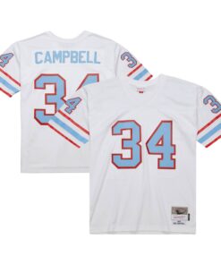 Men's Houston Oilers Earl Campbell Mitchell & Ness White 1979 Legacy Jersey JS6452 nicesnker