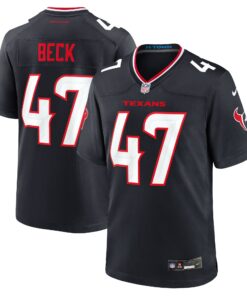 Men's Houston Texans Andrew Beck Navy Team Game Jersey JS2587 nicesnker