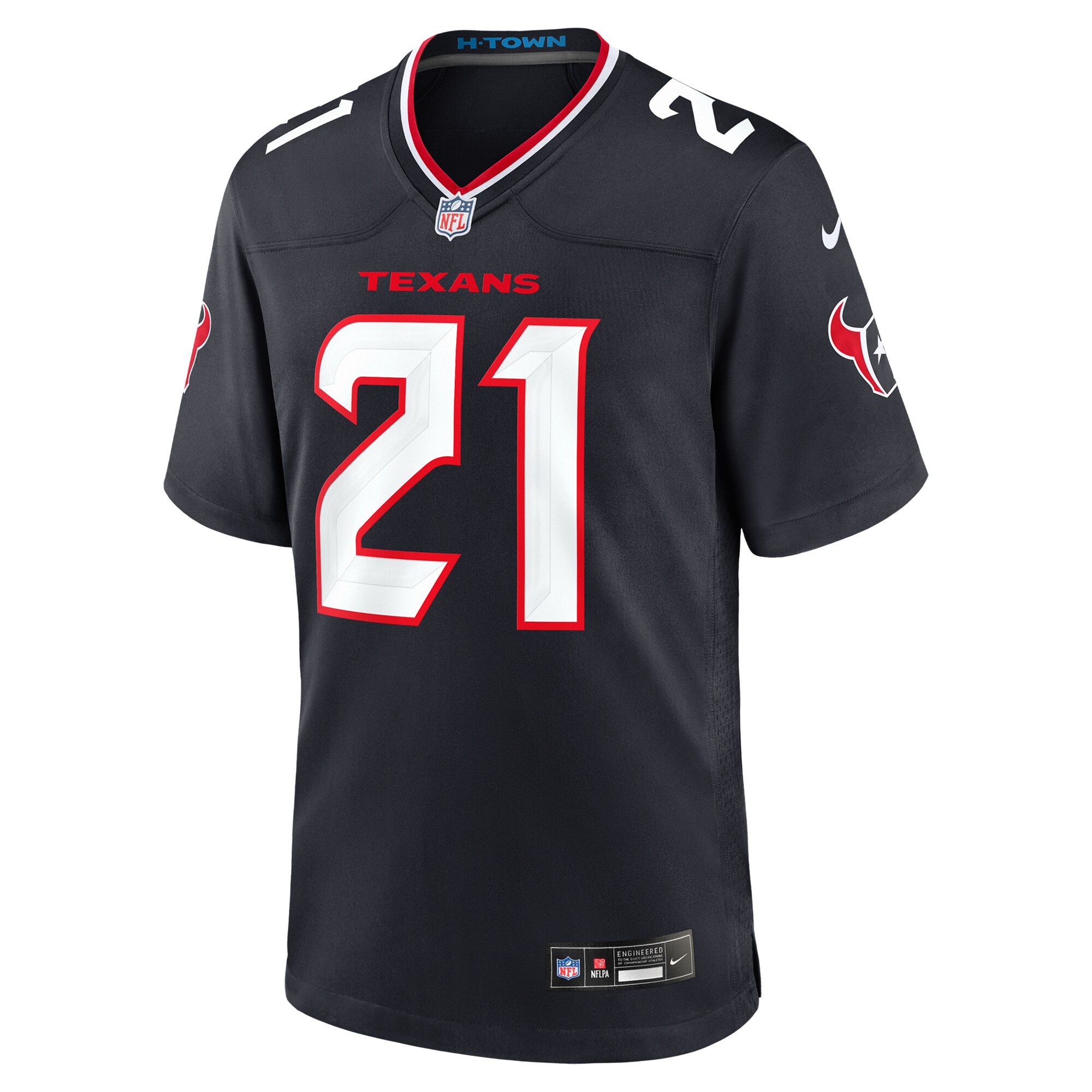 Men's Houston Texans Calen Bullock Navy Team Game Jersey JS8174 nicesnker - Image 2