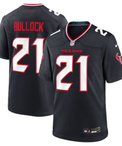 Men's Houston Texans Calen Bullock Navy Team Game Jersey JS8174 nicesnker