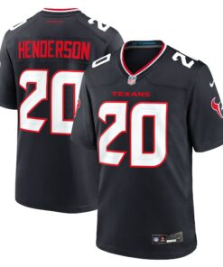 Men's Houston Texans C.J. Henderson Navy Team Game Jersey JS3849 nicesnker