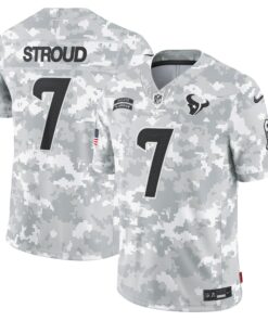 Men's Houston Texans C.J. Stroud Arctic Camo 2024 Salute to Service Limited Jersey JS1777 nicesnker
