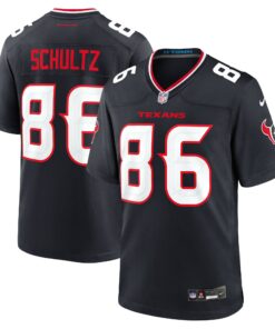 Men's Houston Texans Dalton Schultz Navy Team Game Jersey JS2535 nicesnker