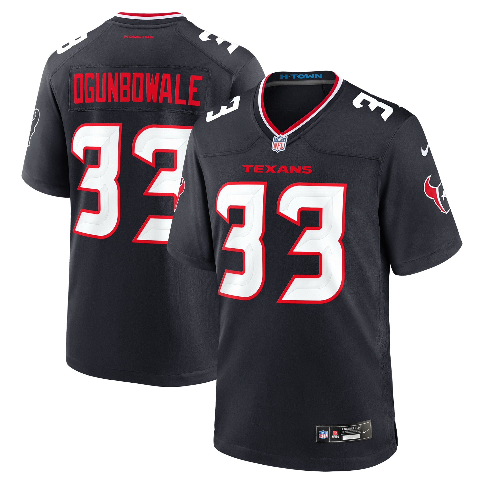 Men's Houston Texans Dare Ogunbowale Navy Team Game Jersey JS7156 nicesnker