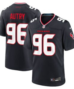 Men's Houston Texans Denico Autry Navy Team Game Jersey JS9381 nicesnker