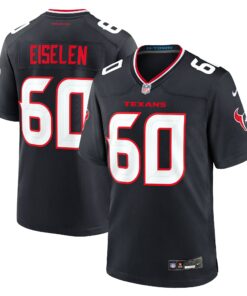 Men's Houston Texans Dieter Eiselen Navy Team Game Jersey JS2329 nicesnker