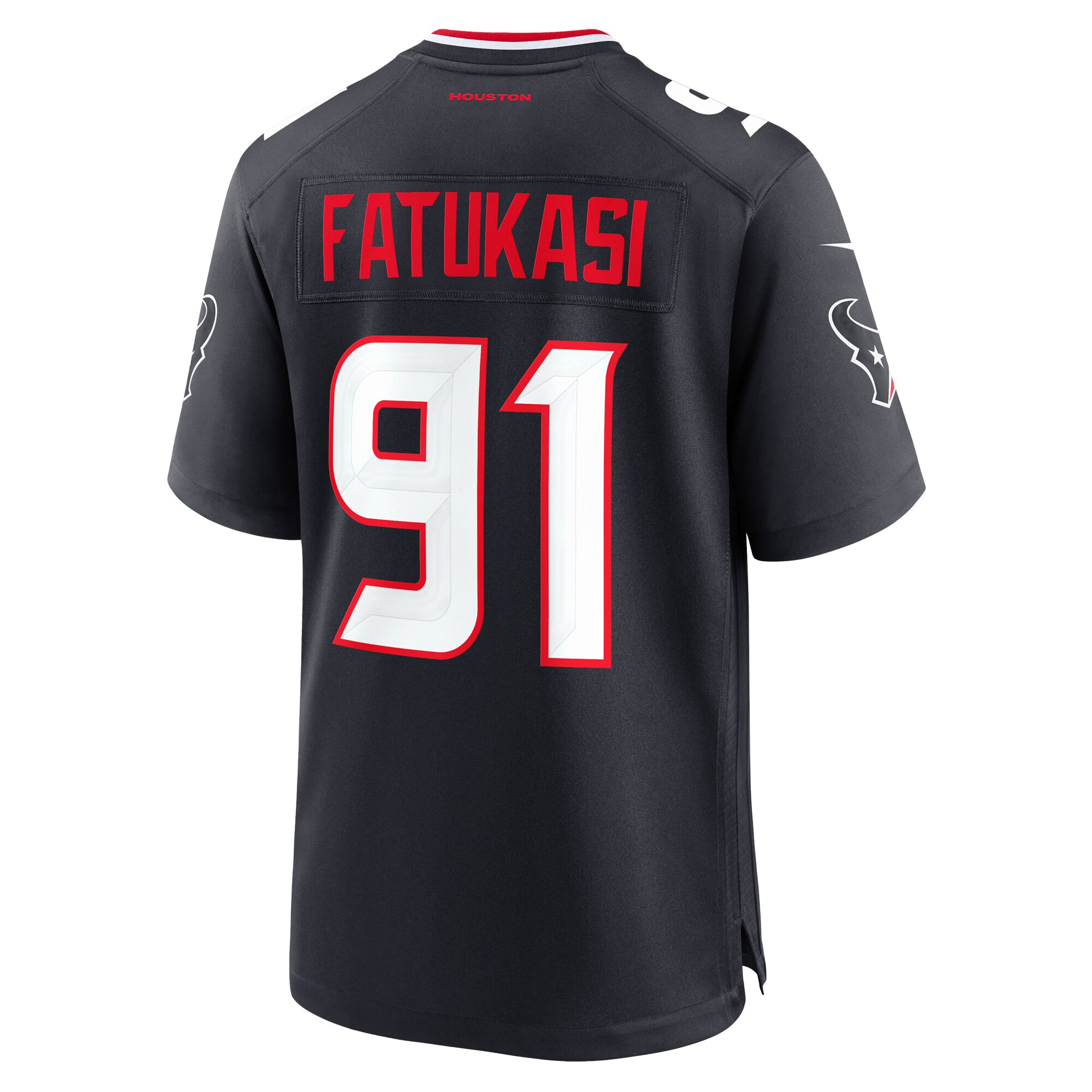 Men's Houston Texans Folorunso Fatukasi Navy Team Game Jersey JS6385 nicesnker - Image 3