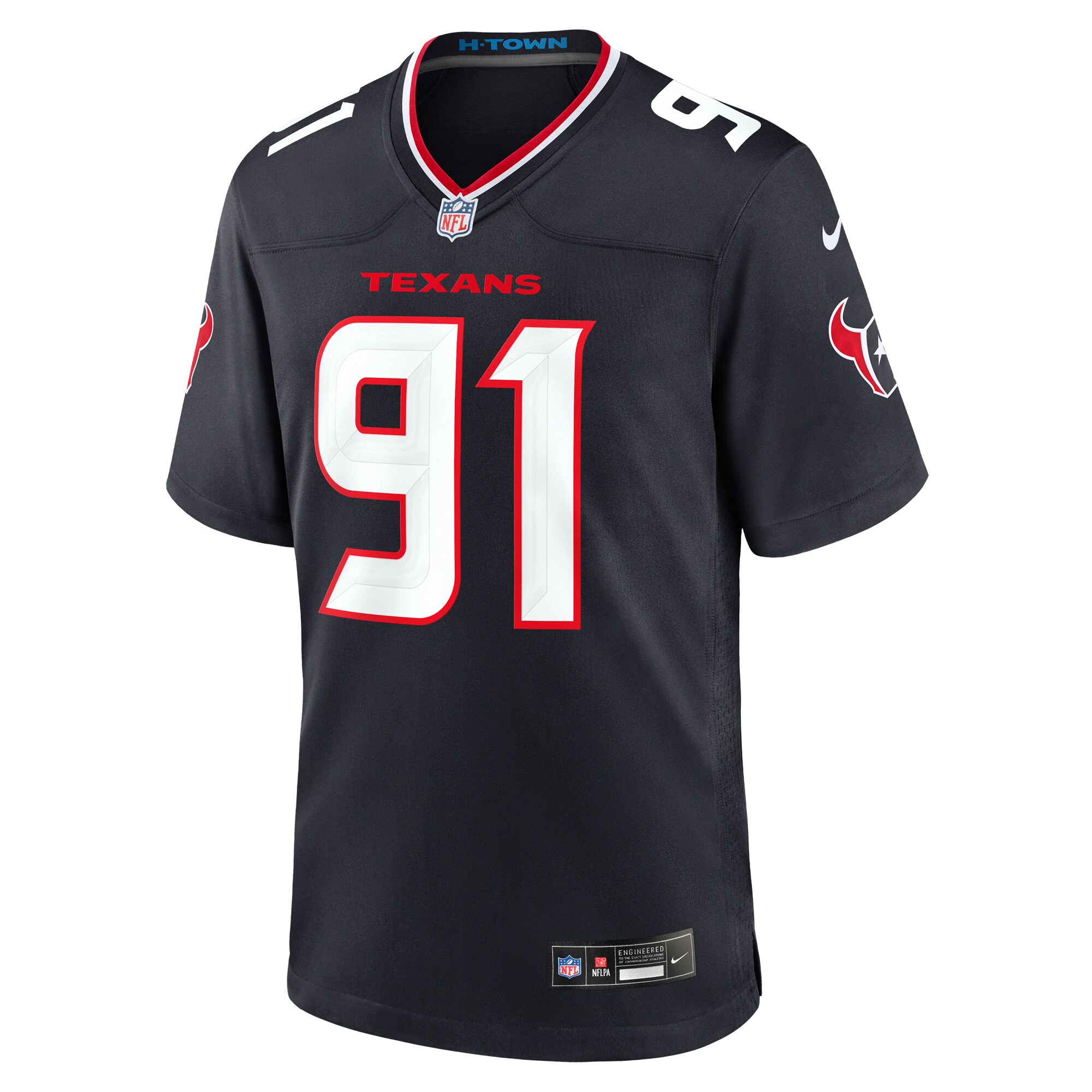 Men's Houston Texans Folorunso Fatukasi Navy Team Game Jersey JS6385 nicesnker - Image 2