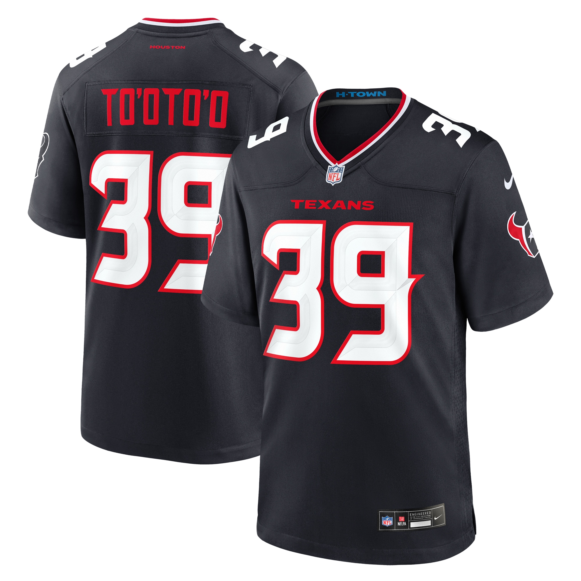 Men's Houston Texans Henry To'oto'o Navy Team Game Jersey JS8525 nicesnker