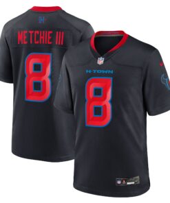 Men's Houston Texans John Metchie III Navy 2nd Alternate Game Jersey JS8292 nicesnker