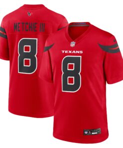 Men's Houston Texans John Metchie III Red Alternate Game Jersey JS9944 nicesnker