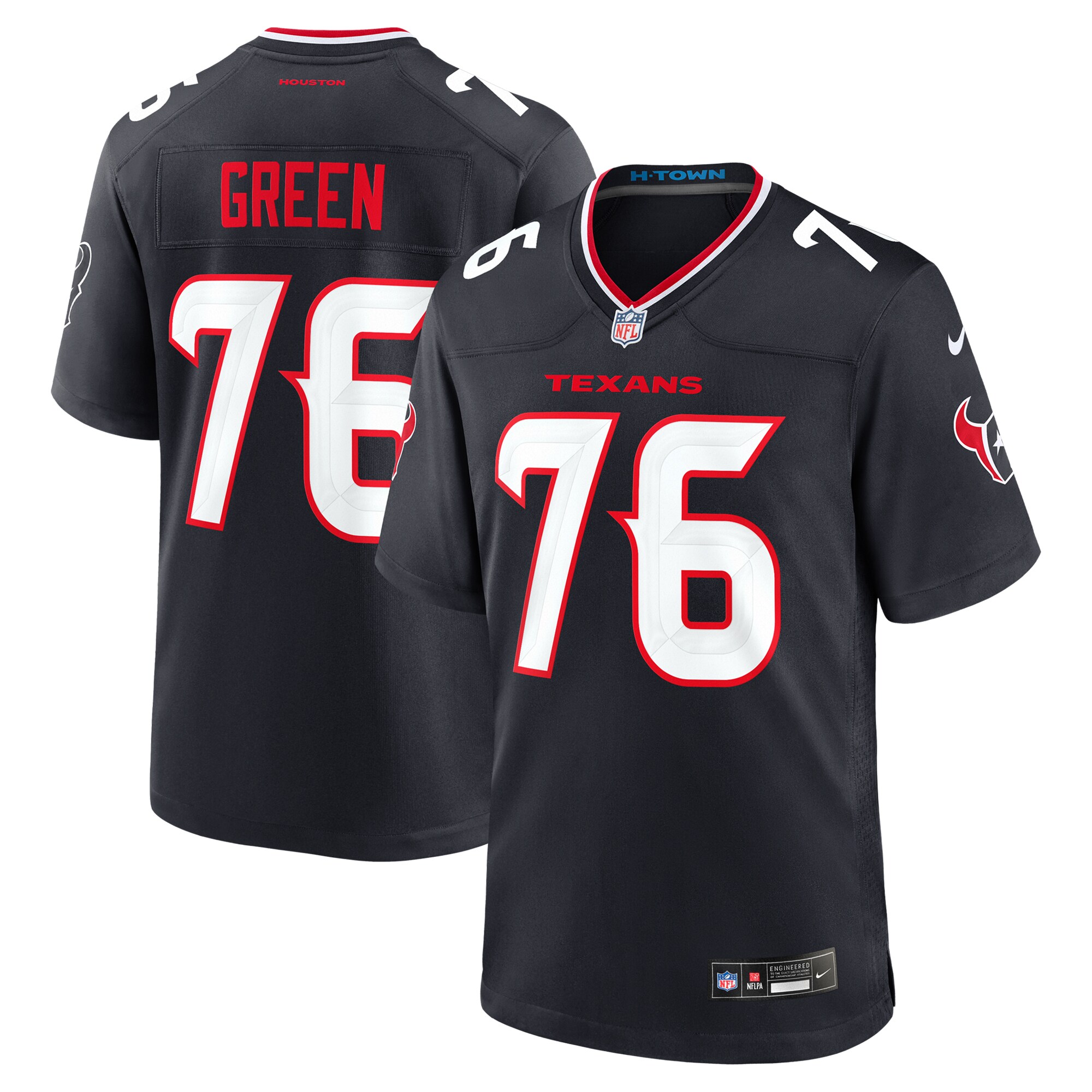 Men's Houston Texans Kenyon Green Navy Team Game Jersey JS3202 nicesnker