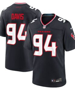 Men's Houston Texans Khalil Davis Navy Team Game Jersey JS9321 nicesnker