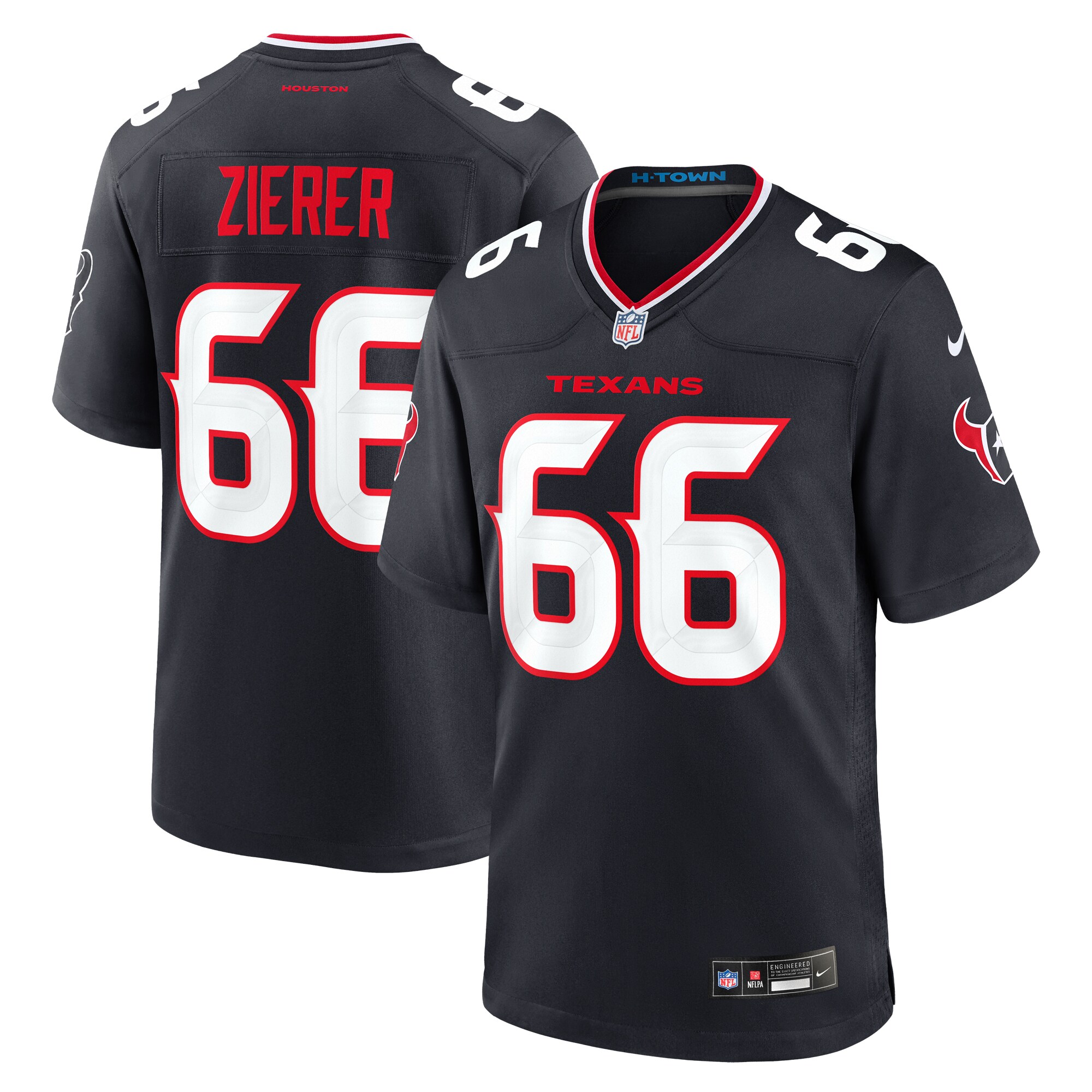 Men's Houston Texans Kilian Zierer Navy Team Game Jersey JS6920 nicesnker