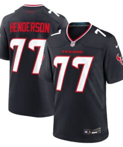 Men's Houston Texans LaDarius Henderson Navy Game Jersey JS9955 nicesnker