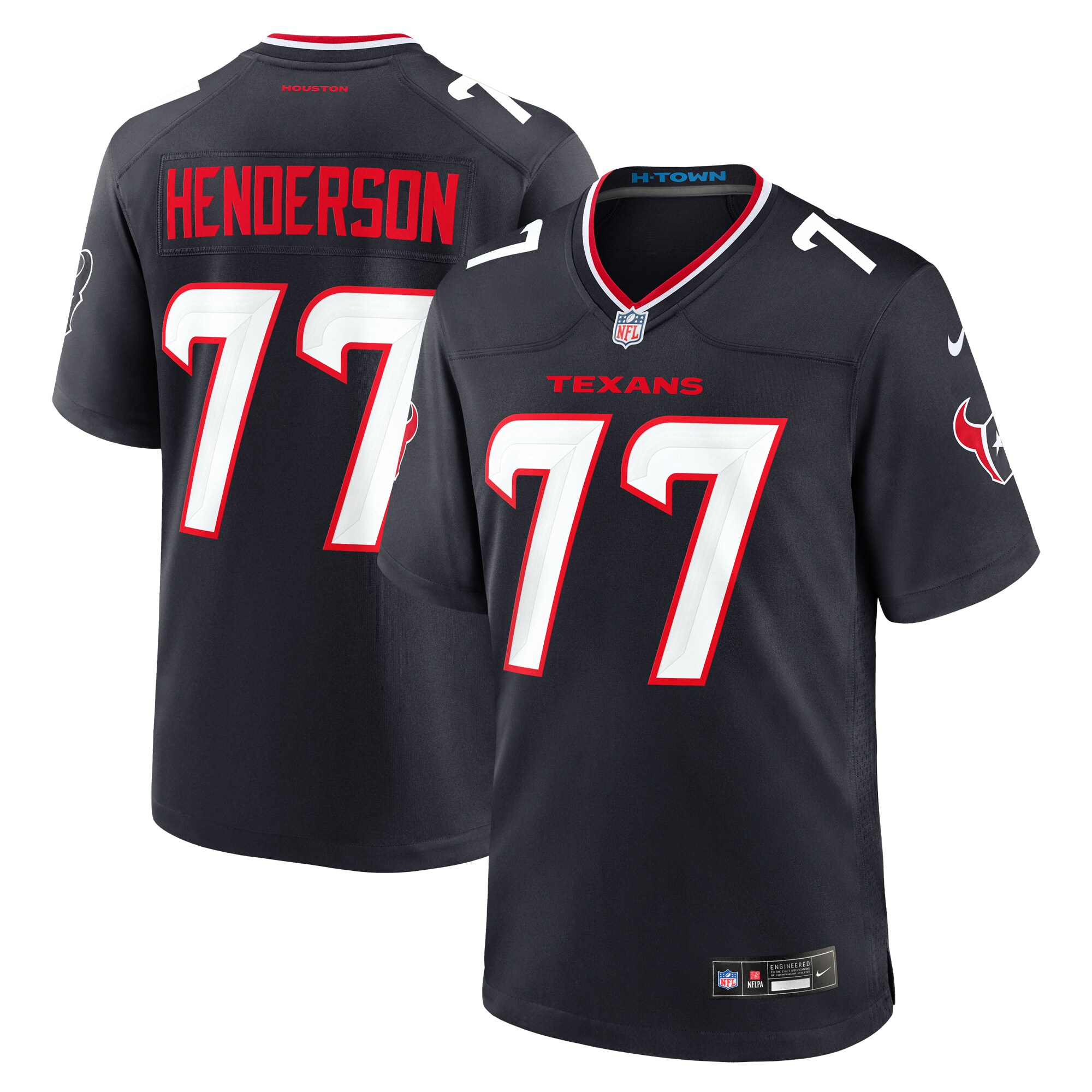 Men's Houston Texans LaDarius Henderson Navy Game Jersey JS9955 nicesnker