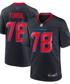 Men's Houston Texans Laremy Tunsil Navy 2nd Alternate Game Jersey JS4489 nicesnker