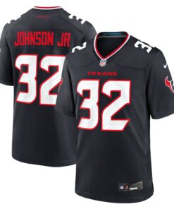 Men's Houston Texans Lonnie Johnson Jr. Navy Team Game Jersey JS6613 nicesnker