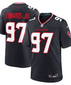 Men's Houston Texans Mario Edwards Jr. Navy Team Game Jersey JS2668 nicesnker