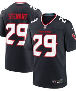 Men's Houston Texans M.J. Stewart Navy Team Game Jersey JS8158 nicesnker
