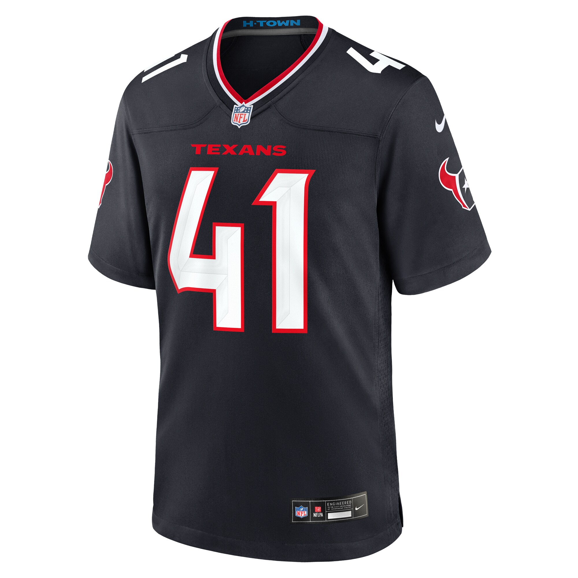 Men's Houston Texans Myjai Sanders Navy Team Game Jersey JS4161 nicesnker - Image 2
