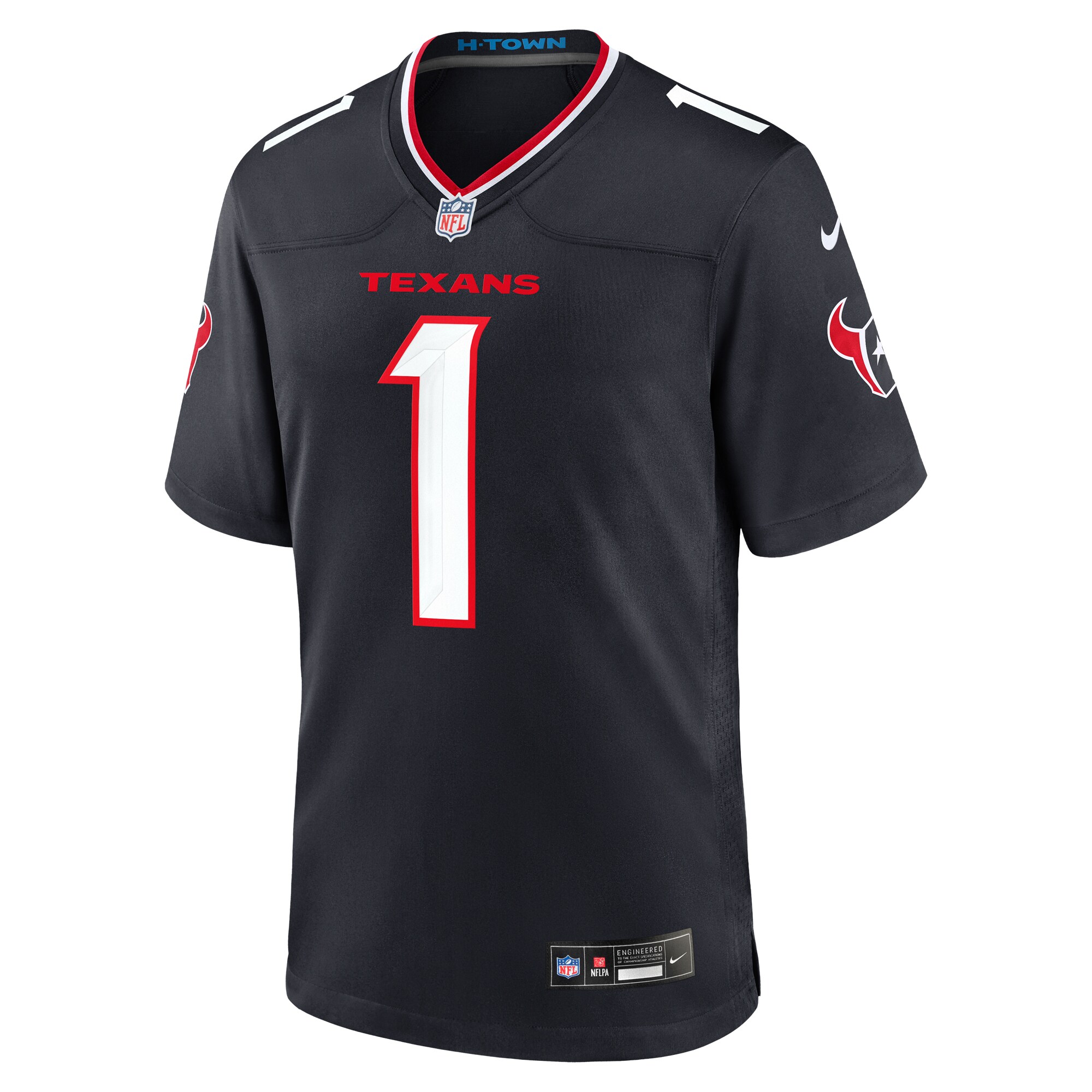 Men's Houston Texans Navy #1 Dad Game Jersey JS1227 nicesnker - Image 2
