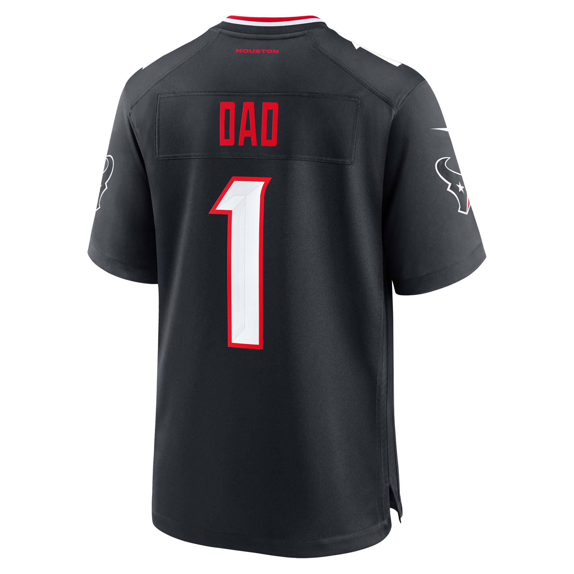 Men's Houston Texans Navy #1 Dad Game Jersey JS1227 nicesnker - Image 3