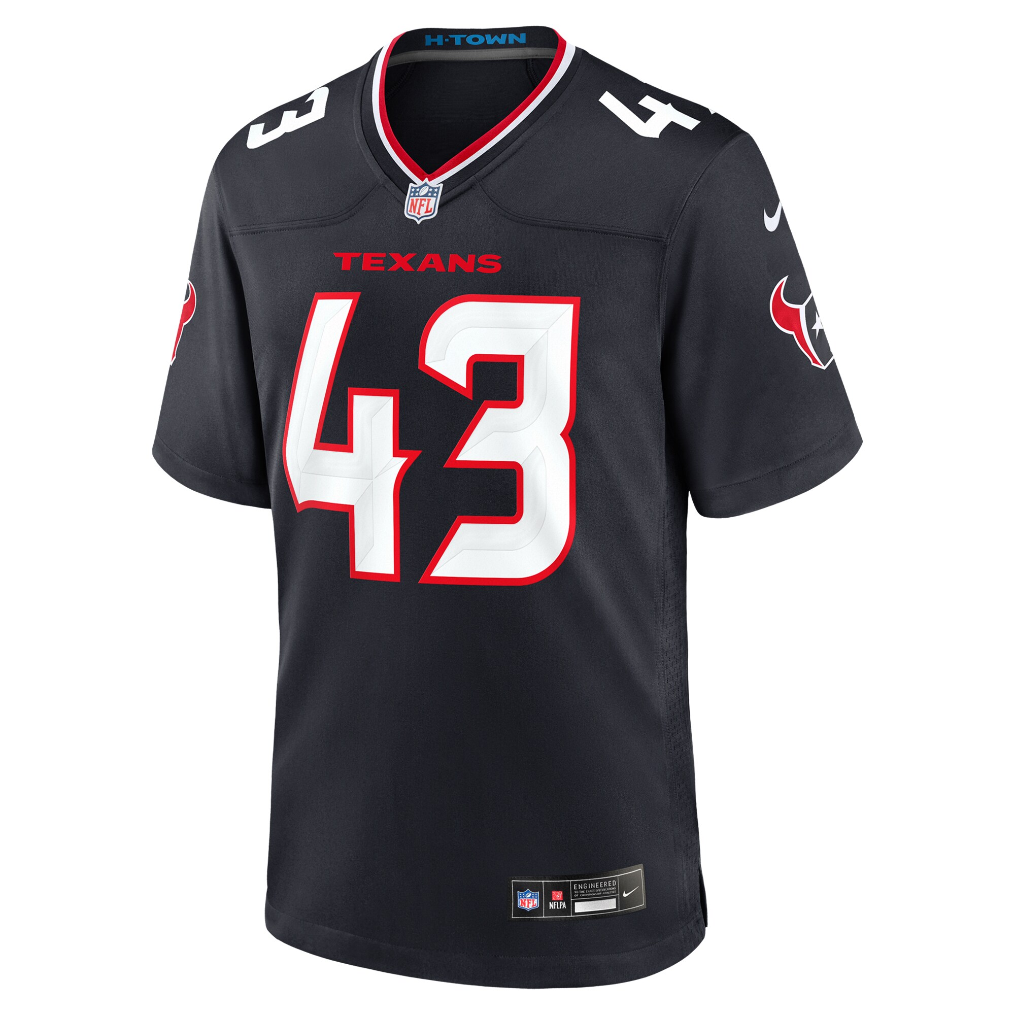 Men's Houston Texans Neville Hewitt Navy Team Game Jersey JS3633 nicesnker - Image 2