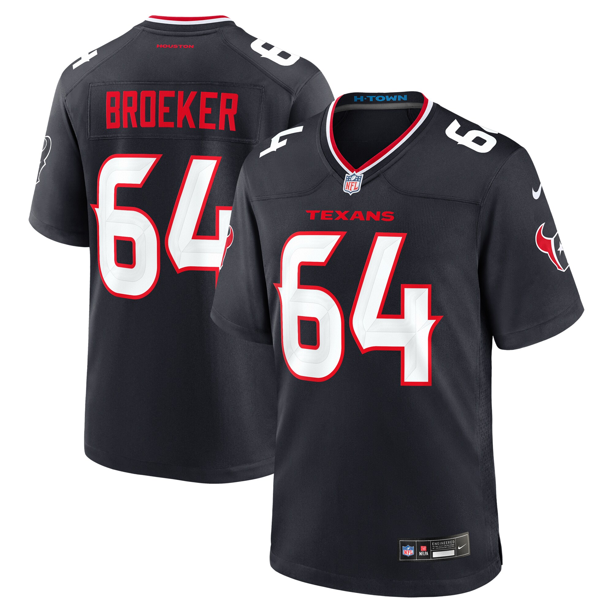 Men's Houston Texans Nick Broeker Navy Team Game Jersey JS6654 nicesnker