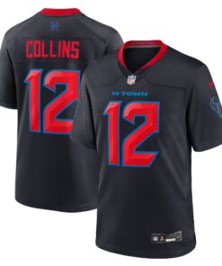 Men's Houston Texans Nico Collins Navy 2nd Alternate Game Jersey JS7294 nicesnker