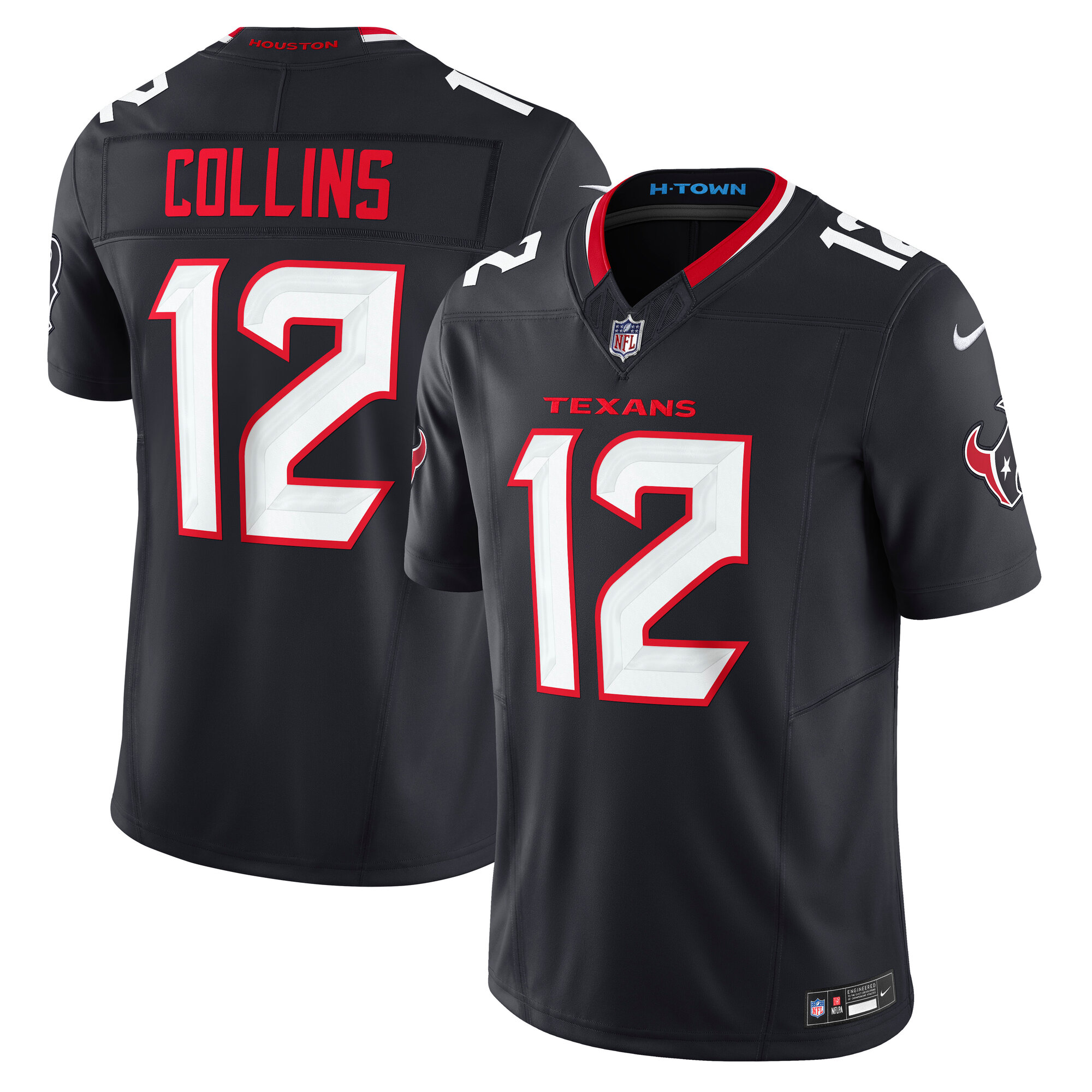 Men's Houston Texans Nico Collins Navy Team Vapor F.U.S.E. Limited Jersey JS2300 nicesnker