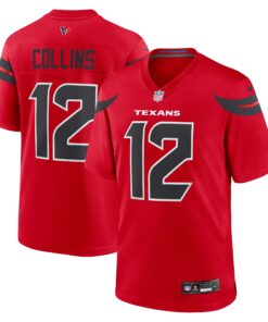 Men's Houston Texans Nico Collins Red Alternate Game Jersey JS6665 nicesnker