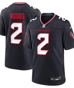 Men's Houston Texans Robert Woods Navy Team Game Jersey JS6057 nicesnker