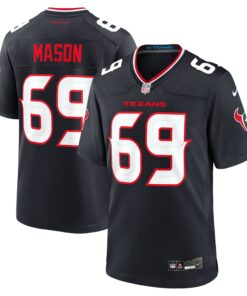 Men's Houston Texans Shaq Mason Navy Team Game Jersey JS7070 nicesnker