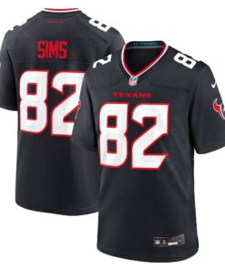 Men's Houston Texans Steven Sims Navy Team Game Jersey JS4067 nicesnker