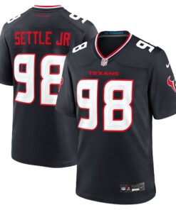 Men's Houston Texans Tim Settle Jr. Navy Team Game Jersey JS9055 nicesnker