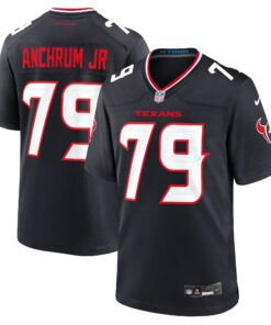 Men's Houston Texans Tremayne Anchrum Jr. Navy Team Game Jersey JS6826 nicesnker
