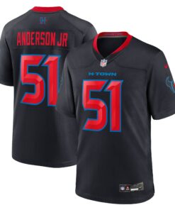 Men's Houston Texans Will Anderson Jr. Navy 2nd Alternate Game Jersey JS5208 nicesnker