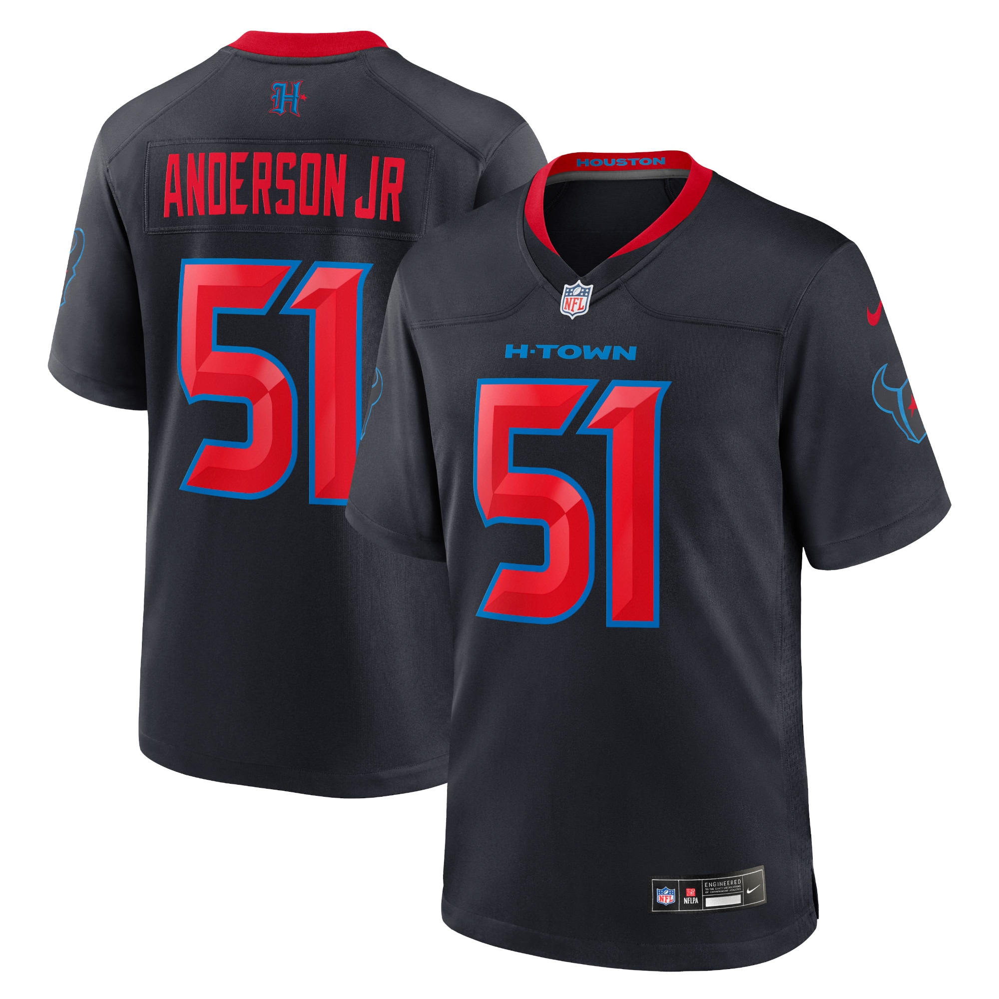 Men's Houston Texans Will Anderson Jr. Navy 2nd Alternate Game Jersey JS5208 nicesnker