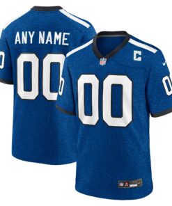 Men's Indiana Nights Indianapolis Colts Blue Alternate Custom Game Jersey JS6809 nicesnker