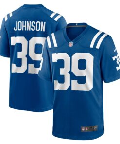 Men's Indianapolis Colts Alex Johnson Royal Team Game Jersey JS2192 nicesnker
